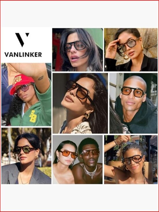 Retro Square Aviator Sunglasses with UV400 Protection Flat Top Rectangle main image 4